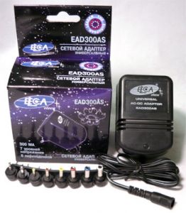 Адаптер питания ELECA EAD 300AS 3-12V 300ma с набором разъёмов