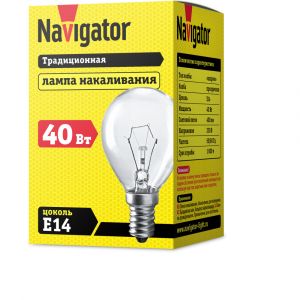 Лампа накаливания Navigator 94 314 прозр NI-C-40-230-E14